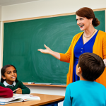 핑크퐁 콘텐츠 사용권 구매 - **
"A professional teacher in a brightly colored classroom, wearing a modest dress and cardigan, in...