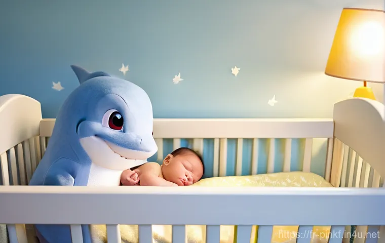 아기상어 오르골 - **Prompt 1: A Soothing Bedtime Ritual**
"A cozy, softly lit nursery scene at dusk. A baby, weari...